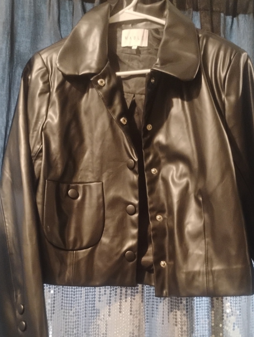 MARBLE Black   Snap-Front Jacket